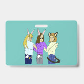 Badge Deux lapins et un chaton (Avant)
