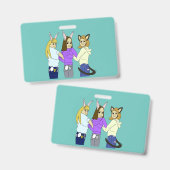 Badge Deux lapins et un chaton (Avant & arrière)