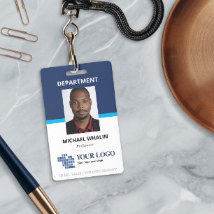 Badge Deux tons bleu Ajouter votre logo et votre photo