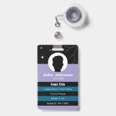 Badge d'événement à code QR • Carte d'identité num (Avant avec rétractable)