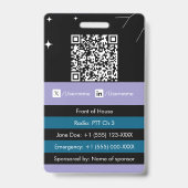 Badge d'événement à code QR • Carte d'identité num (Arrière)