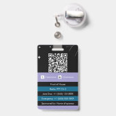 Badge d'événement à code QR • Carte d'identité num (Arrière avec rétractable)