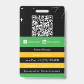 Badge d'événement à code QR • Carte d'identité num (Arrière)