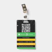 Badge d'événement à code QR • Carte d'identité num (Arrière avec clip)