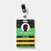 Badge d'événement à code QR • Carte d'identité num (Avant avec clip)