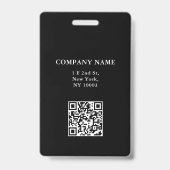 Badge d'événement avec logo et code QR d'entrepris (Arrière)