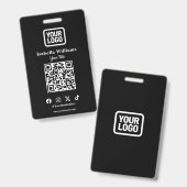 Badge d'événement Code QR | Carte d'identité numér (Avant & arrière)