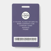 Badge d'événement de code-barres de personnel pers (Arrière)