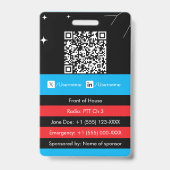 Badge d'événement de code QR • Carte d'identité nu (Arrière)