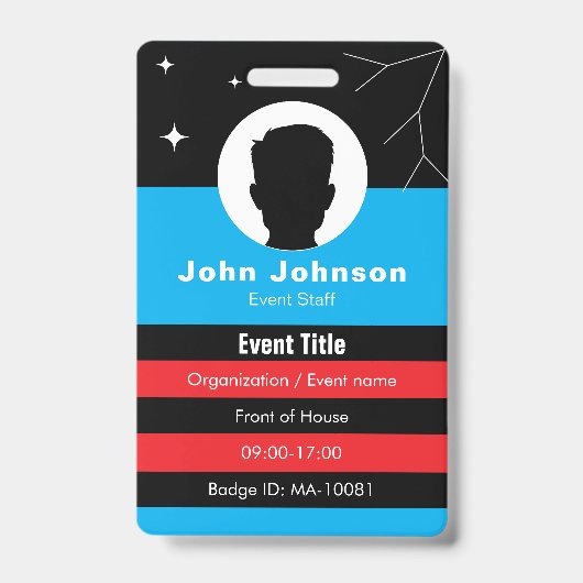 Badge d'événement de code QR • Carte d'identité nu (Avant)