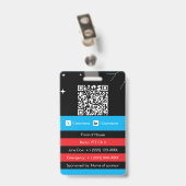 Badge d'événement de code QR • Carte d'identité nu (Arrière avec clip)