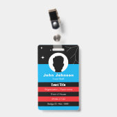 Badge d'événement de code QR • Carte d'identité nu (Avant avec clip)