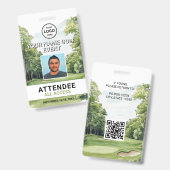Badge d'événement de golf photo (Avant & arrière)