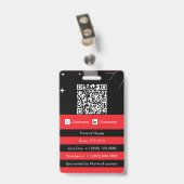 Badge d'événement personnalisable ID (Arrière avec clip)