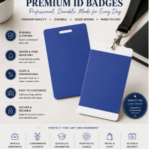 Badge d'événement personnalisé Bleu Exécutif