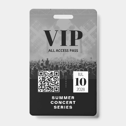 Badge d'événement QR Code Accès illimité VIP (Avant)