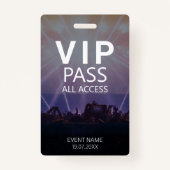 Badge d'événement QR Code VIP All Access personnal (Devant)