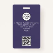 Badge d'événement QR Code VIP All Access personnal (Dos)
