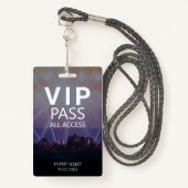 Badge d'événement QR Code VIP All Access personnal (Devant avec lanière)
