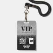 Badge d'événement VIP All Access QR Code (Arrière avec lanière)