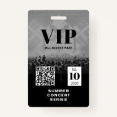Badge d'événement VIP All Access QR Code (Dos)