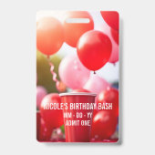Badge d'événement VIP Birthday Party (Dos)