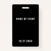 Badge d'événement VIP Pass (Dos)