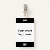 Badge d'événement VIP Pass (Devant avec clip)