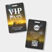 Badge d'événement VIP QR Code personnalisé (Avant & arrière)