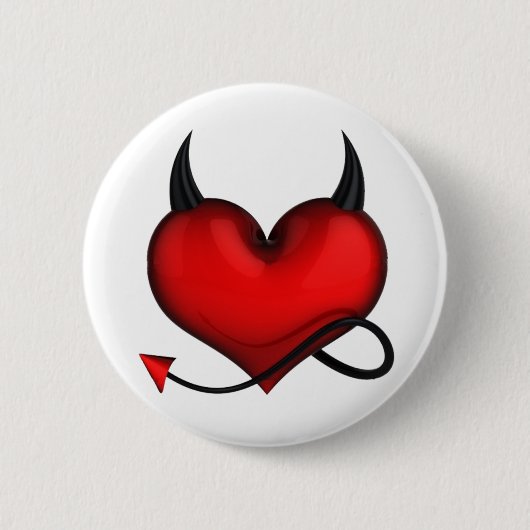 Badge devil heart ronde button 5,7 cm (Voorkant)