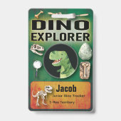Badge d'Explorateur de Dinosaures pour Fête d'Enfa (Avant)