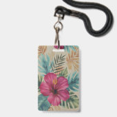 Badge d'Hibiscus Tropical (Avant avec lanière)