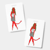 Badge diable fille (Avant & arrière)