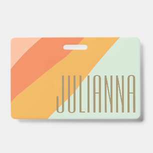 Badge Diagonale colorée Retro Pastel Personnalisé