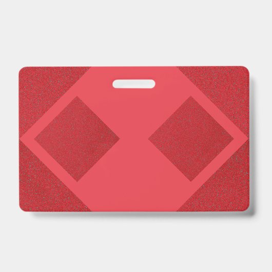 Badge Diamant Rouge Moderne – Étiquette d'identifi (Avant)