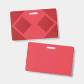 Badge Diamant Rouge Moderne – Étiquette d'identifi (Avant & arrière)
