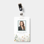 Badge d'ID champ du Fleur sauvage d'été (Face avec clip)