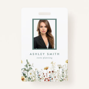 Badge d'ID champ du Fleur sauvage d'été