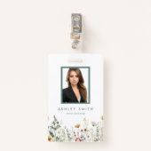 Badge d'ID champ du Fleur sauvage d'été (Devant avec clip)