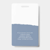 Badge d'ID couleur modifiable avec code QR (Arrière)