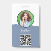 Badge d'ID couleur modifiable avec code QR (Avant)