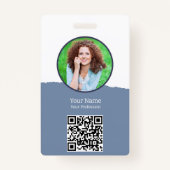 Badge d'ID couleur modifiable avec code QR (Devant)