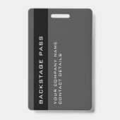 Badge d'ID d'accès VIP noir et blanc rouge (Dos)