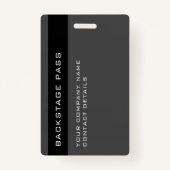 Badge d'ID d'accès VIP noir et blanc rouge (Dos)