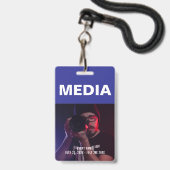 Badge d'ID de carte d'accès Media All Access (Avant avec lanière)