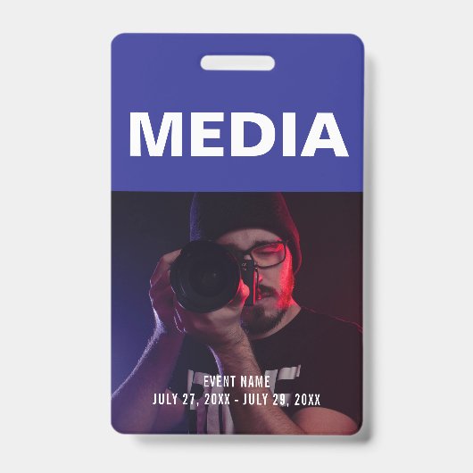Badge d'ID de carte d'accès Media All Access (Avant)