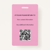 Badge d'ID de l'agent de signature de prêt public (Dos)