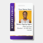 Badge d'ID de l'agent de signature du prêt, ID du  (Front)