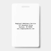 Badge d'ID de sécurité de paramètre (Arrière)