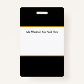 Badge d'ID de sécurité noir (Dos)